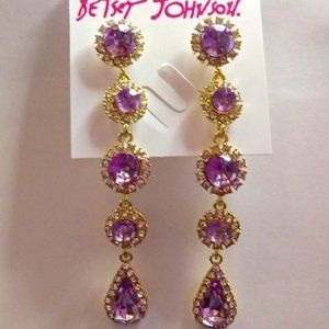 Beautiful Purple Betsey Johnson Dangle Earrings